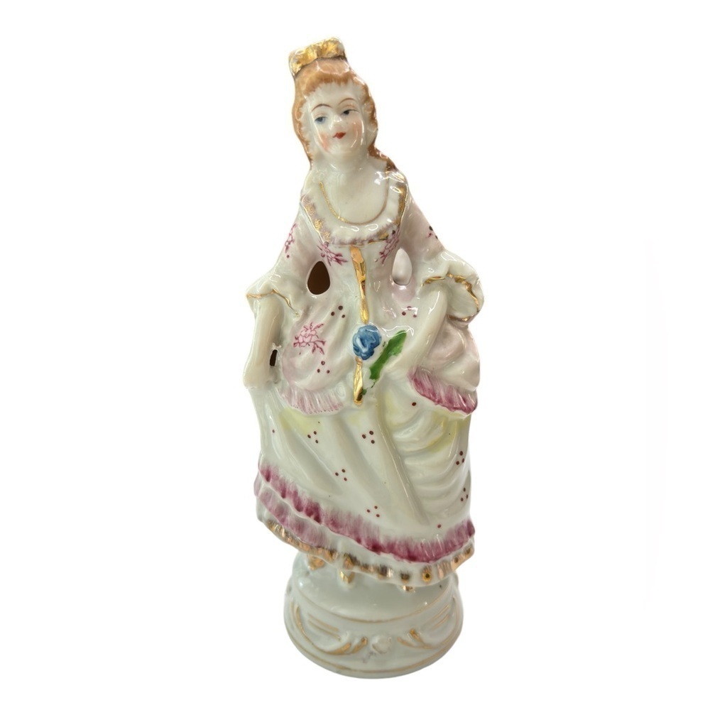 Vintage 1950's Sonsco Japan Hand Painted Porcelain Lady With Dress Figurine